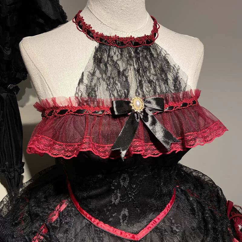 Cascading Poetry - Gothic Lolita JSK Dress, Lace & Tiered Hem - image 10