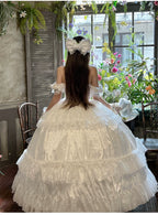 Love and Roses Princess Bridal Lolita Dress with Tiered Rose Skirt - image 9