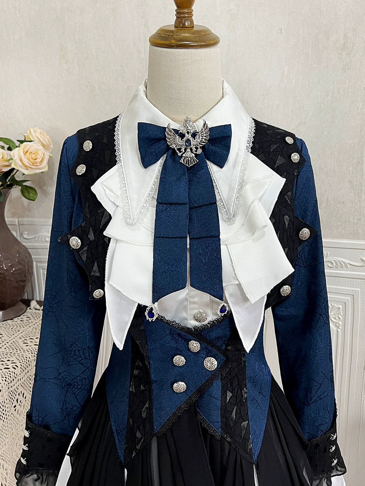 Chris' Son - Gothic Ouji Lolita Coat and Irregular Hem Dress Set - image 12