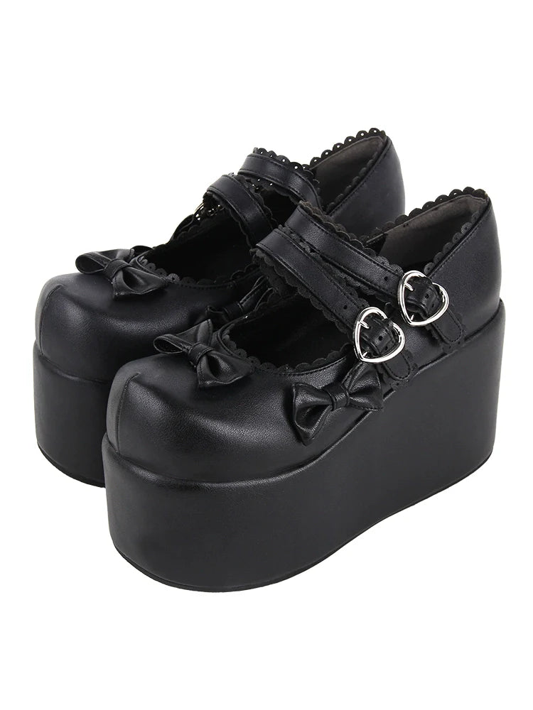 Angelic Imprint - Punk Lolita Shoes High Platform Shoes with Bow - image 4