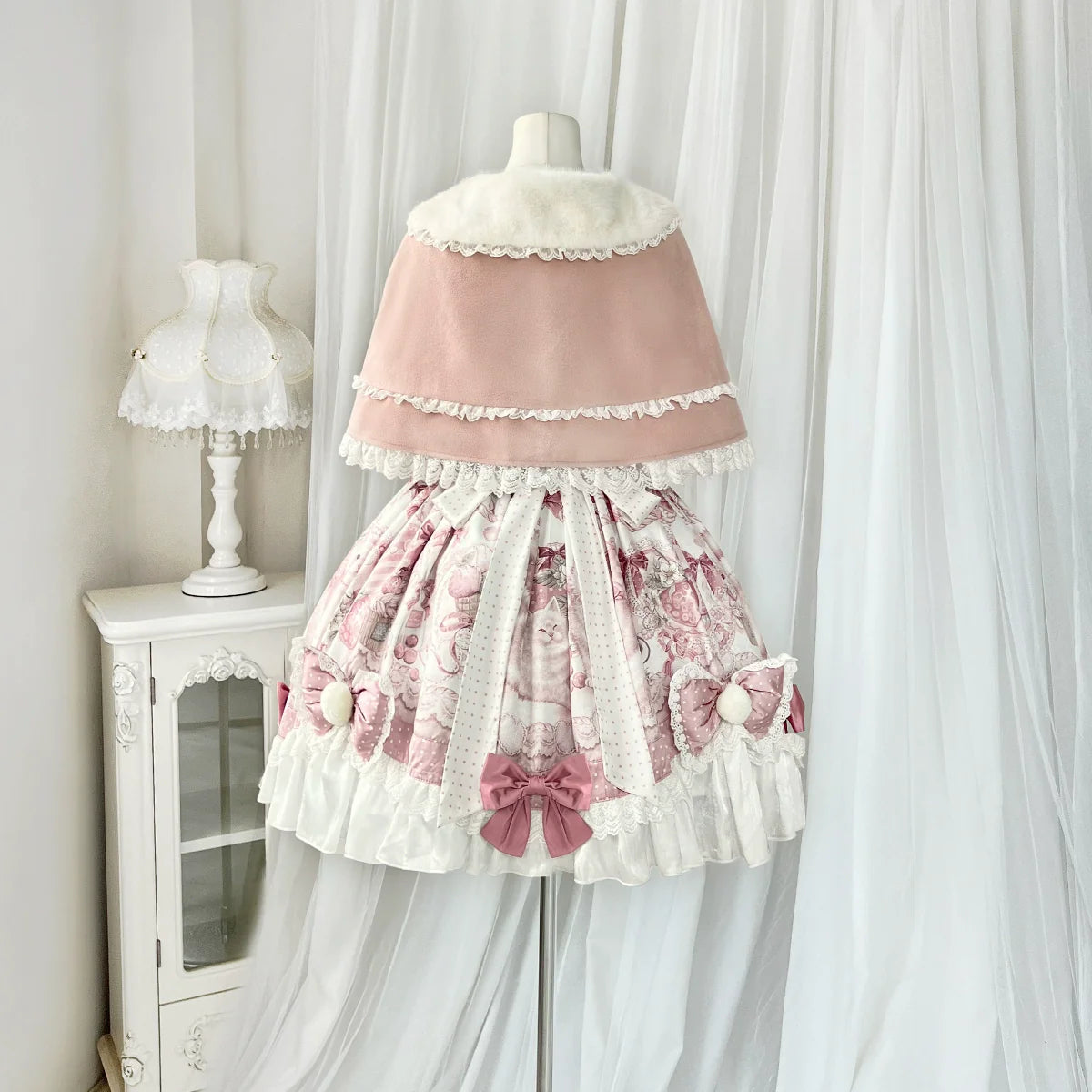 Dessert Catlets - Sweet Lolita JSK, Strawberry And Cat Prints - image 5