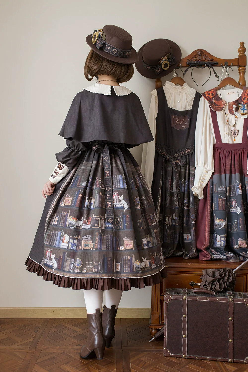 German Bookshelf - Classic Lolita OP Dress & Detachble Cape - image 17