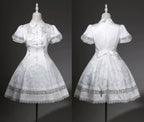 White Classic Lolita Printed OP Dress with Cross - image 7
