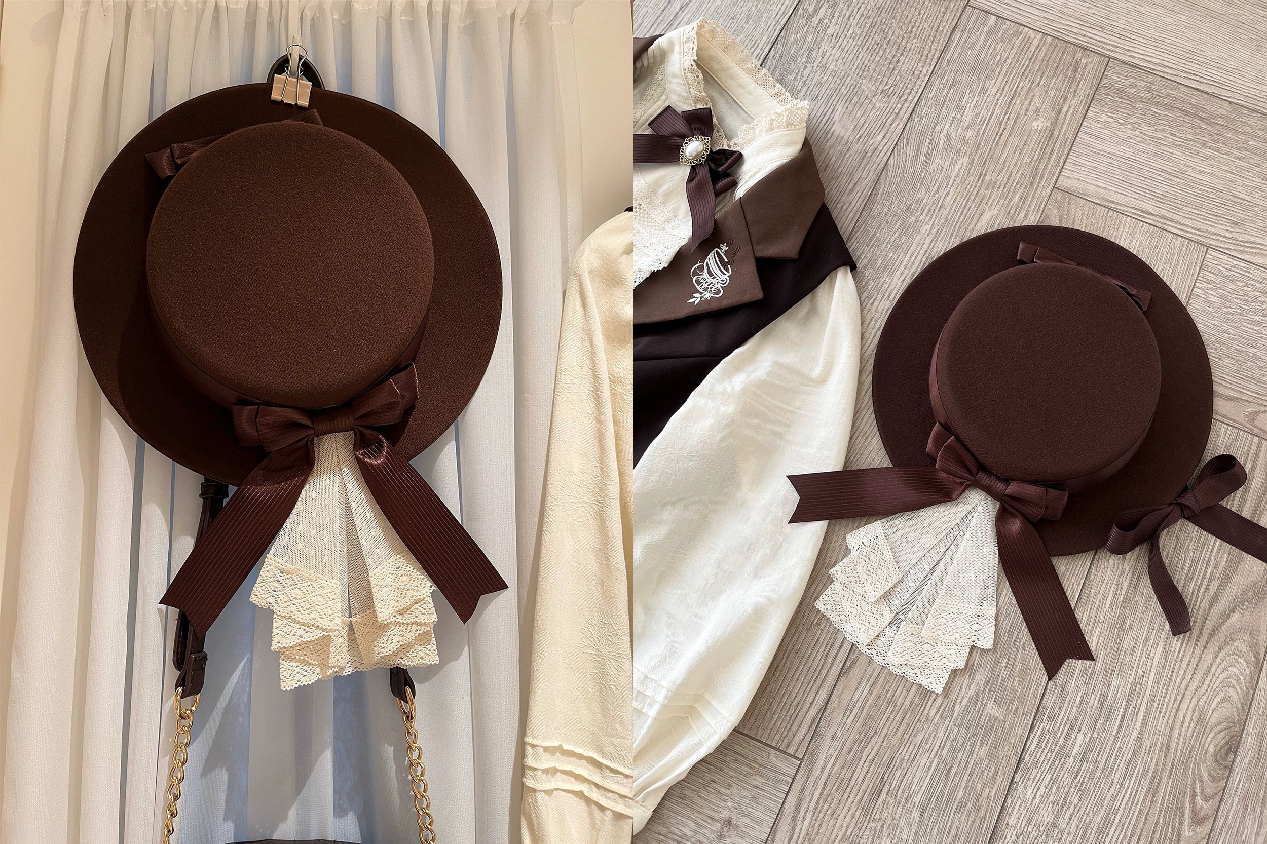 Coffee Bookshelf - Classic Lolita JSK and SK Set, Coffee Cup and Book Print - image 22