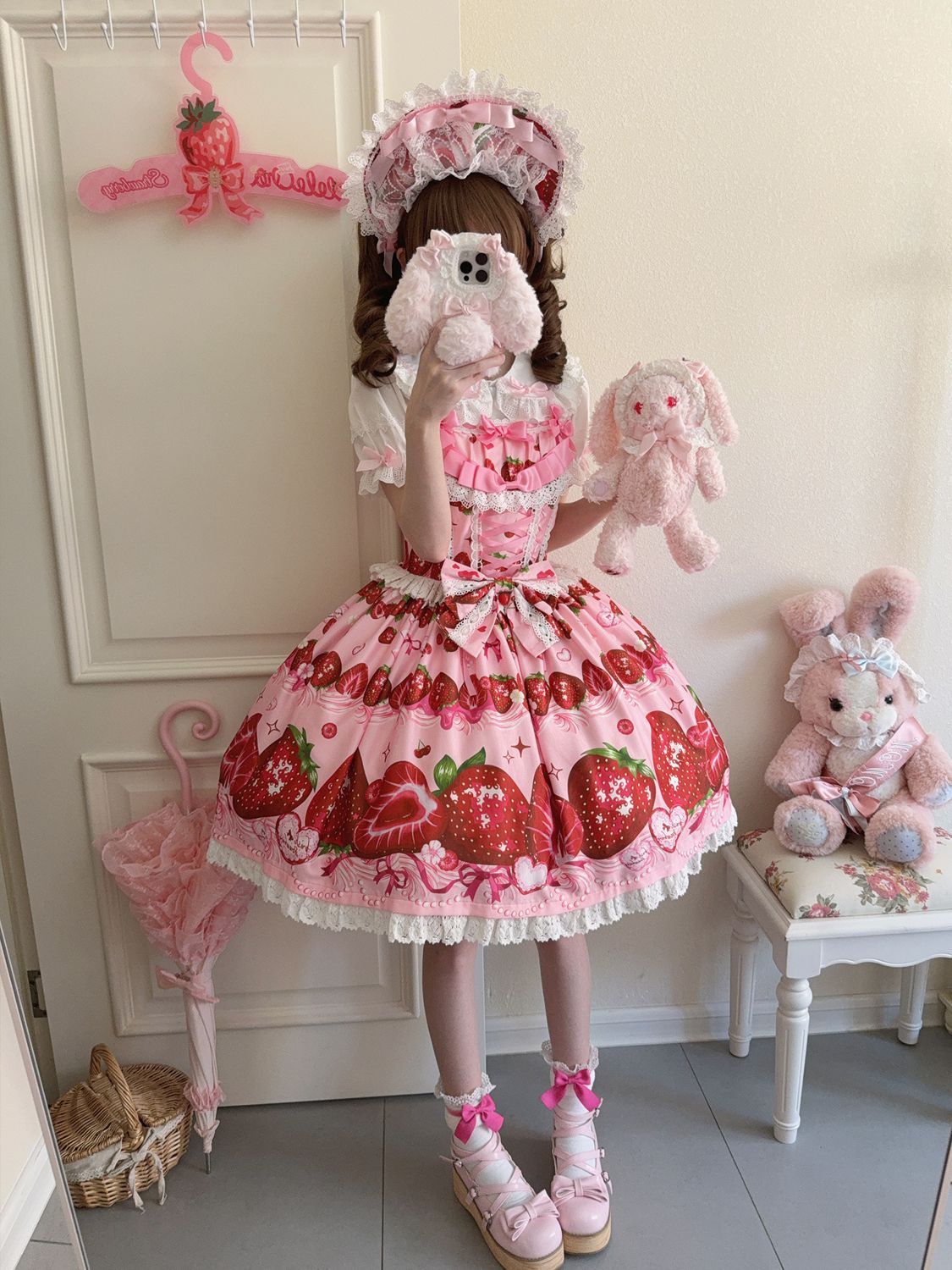 Strawberry Tale Sweet Lolita Strawberry Print JSK - image 9