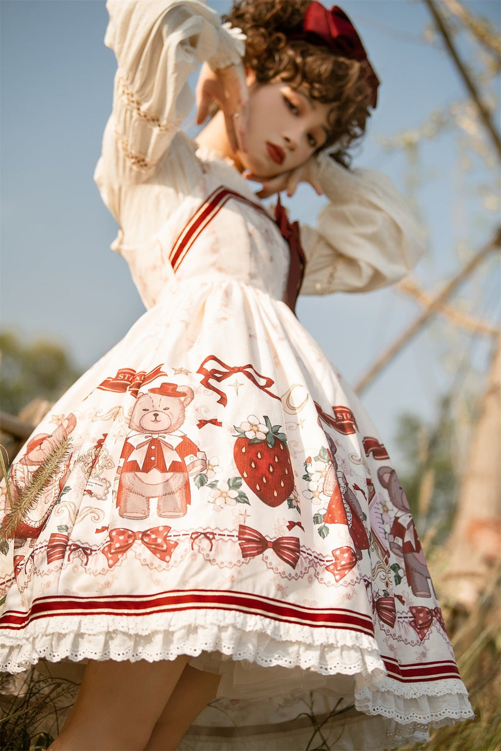 Christmas New Year Winter Lolita JSK Coat Set - image 17