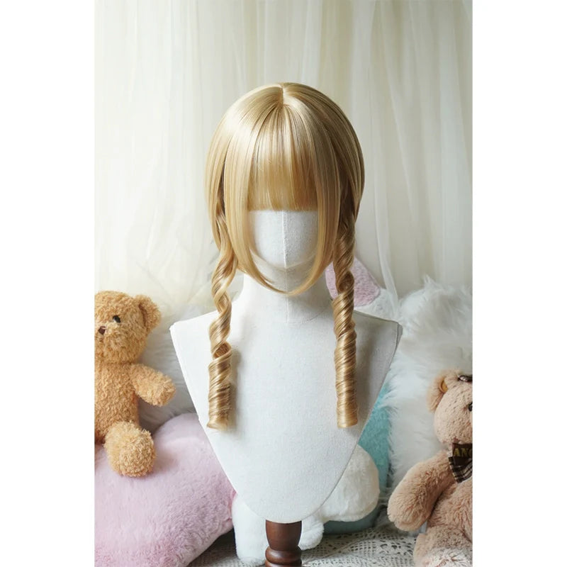Solid Lolita Bob Wig With Detachable Curl Ponytail - image 8