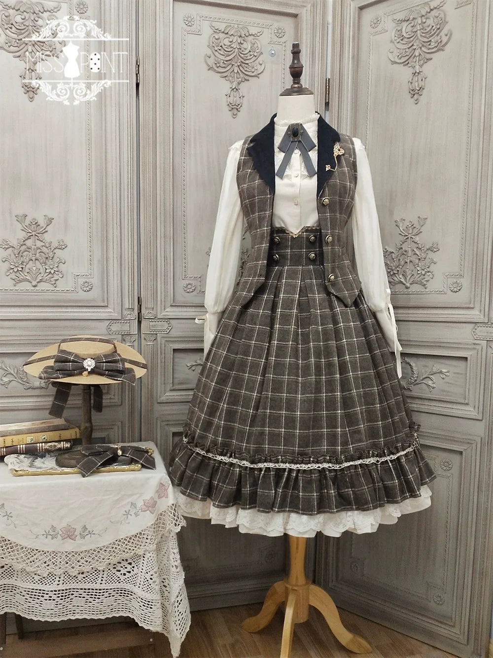 Rose - Elegant Lolita Fishbone Grid Skirt Customized - image 84