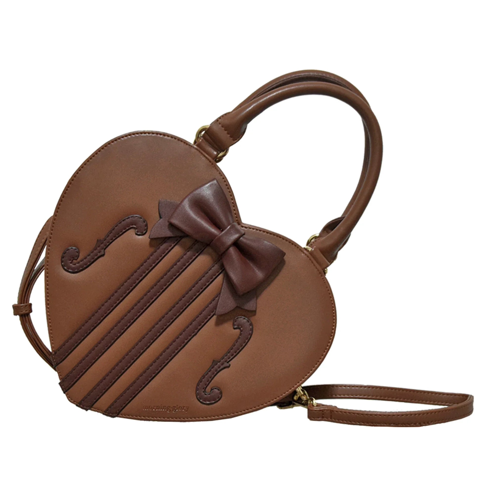 Heart of Violin - PU Classic Lolita Heart Shaped Bag, Violin and Bow Detail - image 18