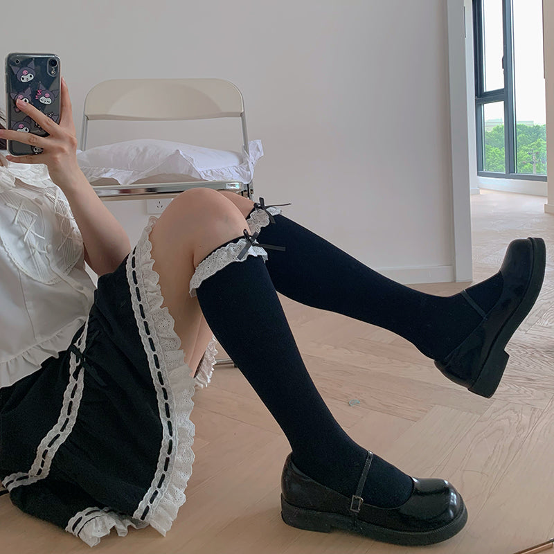 Sweet Lolita Lace Cotton Calf Socks - image 3