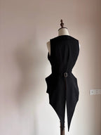Final Nocturne - Black Gothic Lolita Vest, Bat-Wing Shape - image 10