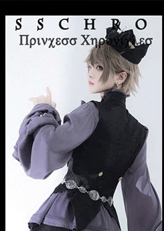 Hunting Rabbit 2.0 - Ouji Lolita Retro Cool Purple Shirt & Shorts Set - image 10
