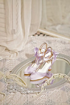 Coronation - Classic Lolita Wine Glass Heel Shoes with Detachable Bows - image 13