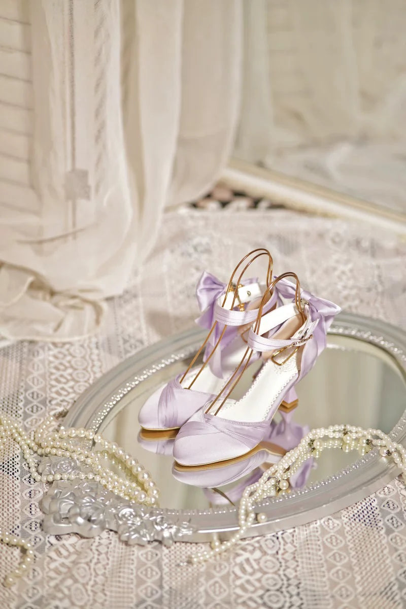 Coronation - Classic Lolita Wine Glass Heel Shoes with Detachable Bows - image 13