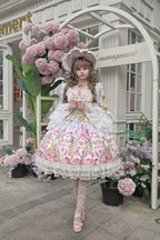 Rose Garden Prelude - Sweet Lolita OP Dress, Floral Printed - image 6
