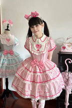 Sweet Butler - Maid Lolita Striped OP Dress, Embroidered Collar - image 15