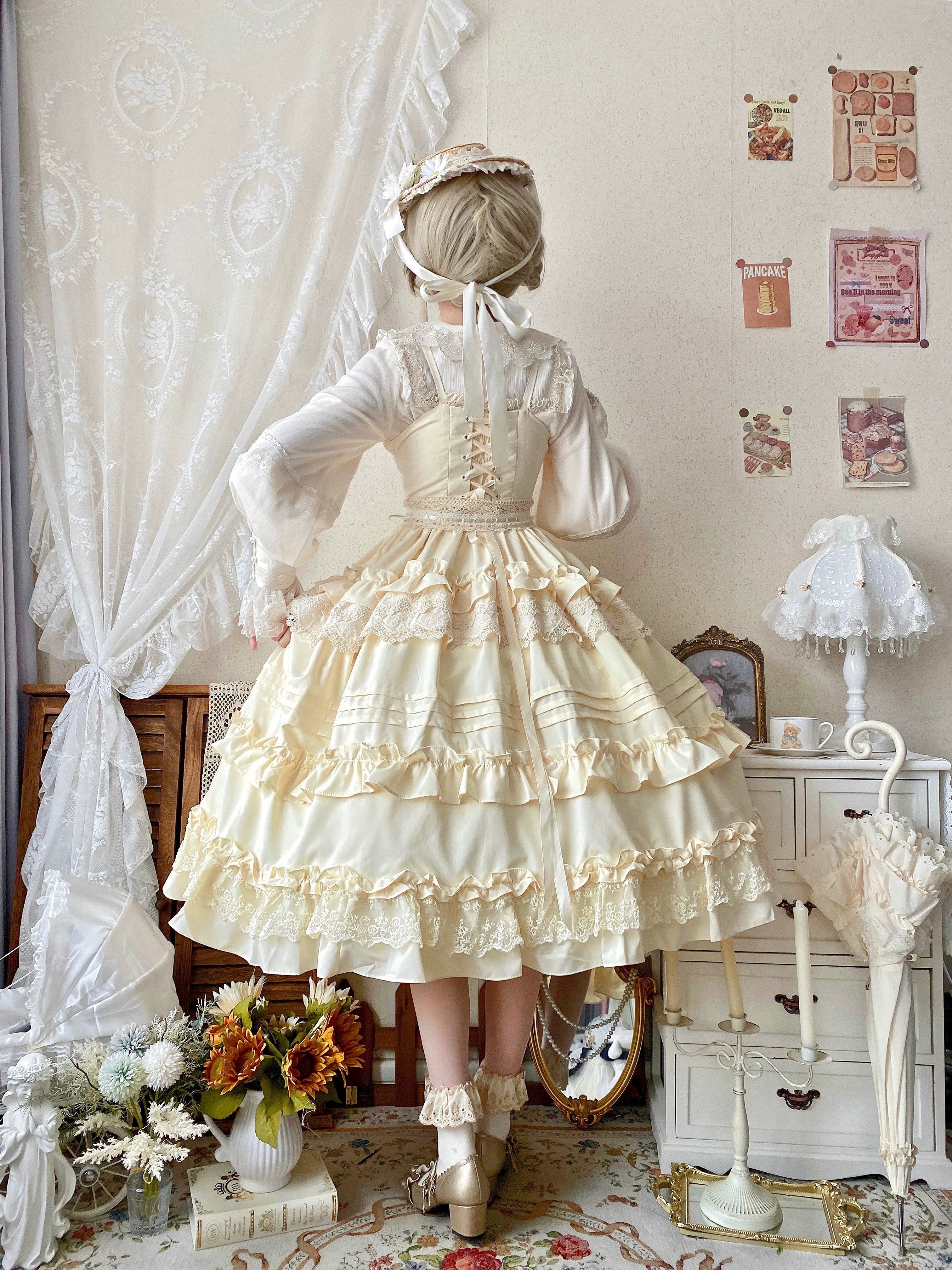 Lilianne Elegant Lolita Ruffled Hem JSK Dress - image 8