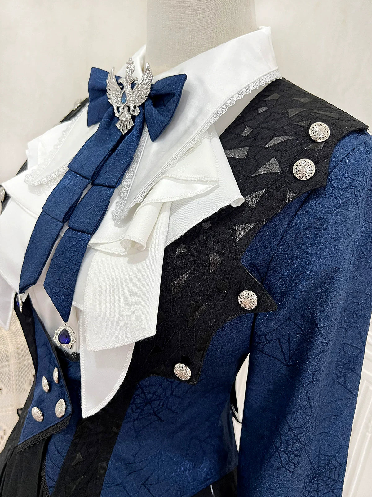 Chris' Son - Gothic Ouji Lolita Coat and Irregular Hem Dress Set - image 13