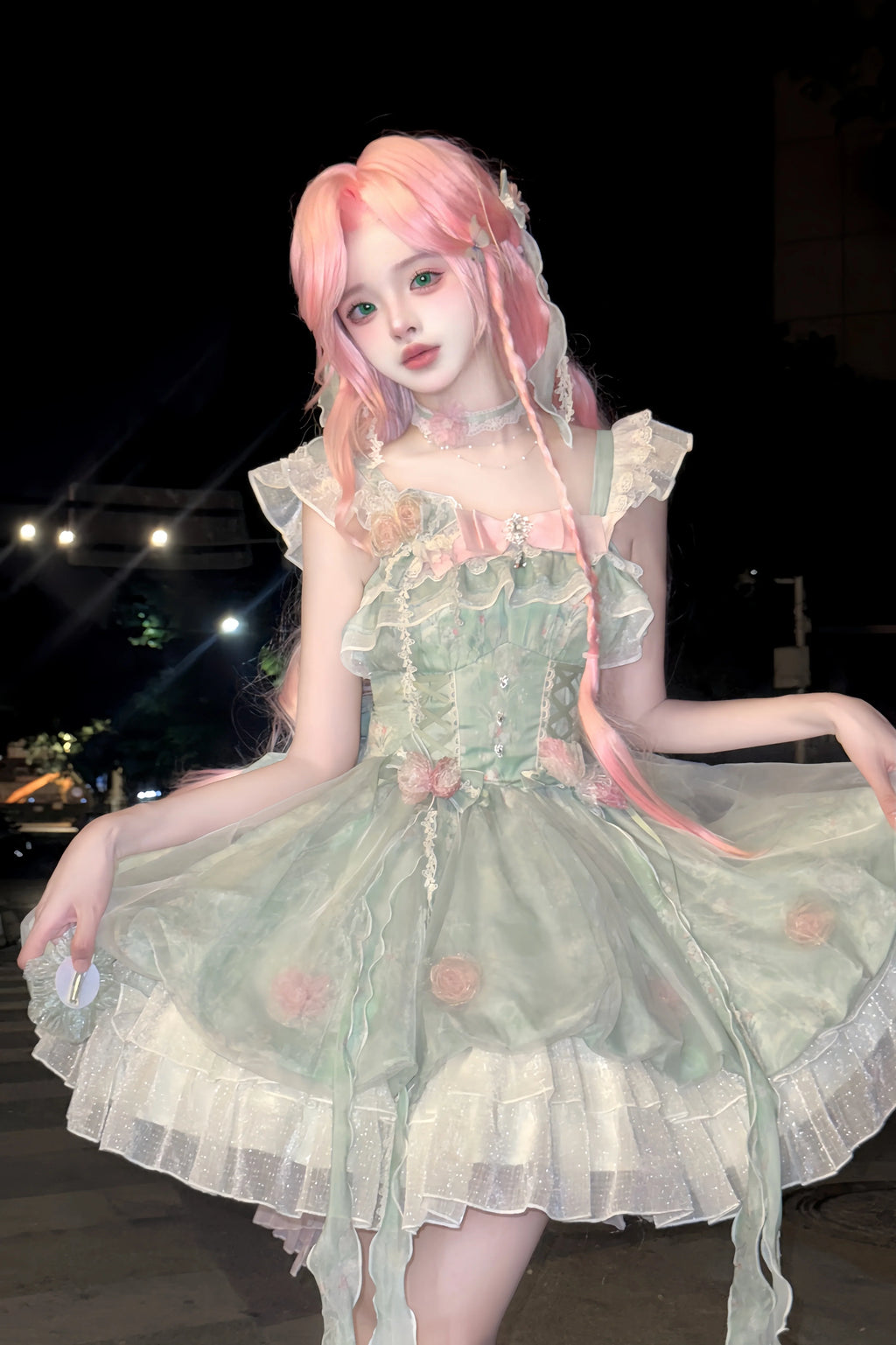 Floral Magician - Sweet Lolita Dress Floral Print Short Length JSK - image 2