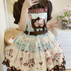 Heartbeat Miao Qiao - Kawaii Lolita Salopette Summer Cat Print Dress - image 7