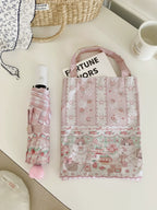 Foldable Printed UPF50+ Lolita Parasol with Black Coating - image 11