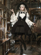 Dawn Witch - Black Gothic Lolita JSK Dress + White Blouse - image 1