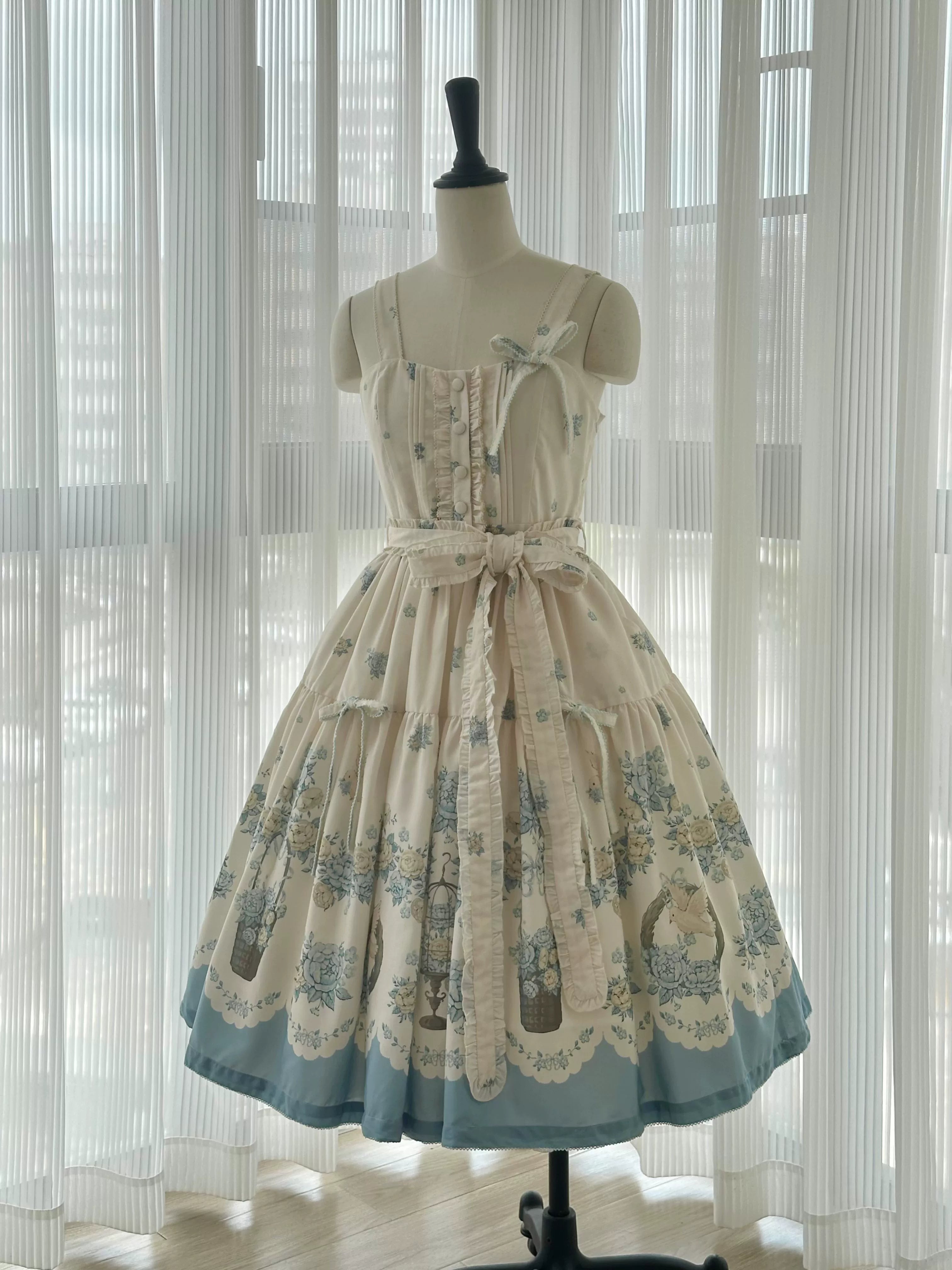 Floral and Bird Series - Classic Lolita JSK Dress, Floral Print - image 4