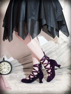 Forbidden Dance Velvet Lolita Shoes with Lace-Up Straps - image 1