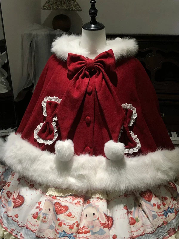 Sweet Lolita Cape, Bunny Ear Hood & Bows - image 4