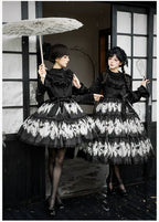 Dead Leaf Butterfly Gothic Lolita JSK and OP Dress Set - image 3