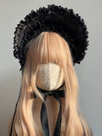 Elegant Lolita Bonnet Black Ribbon BNT - image 6