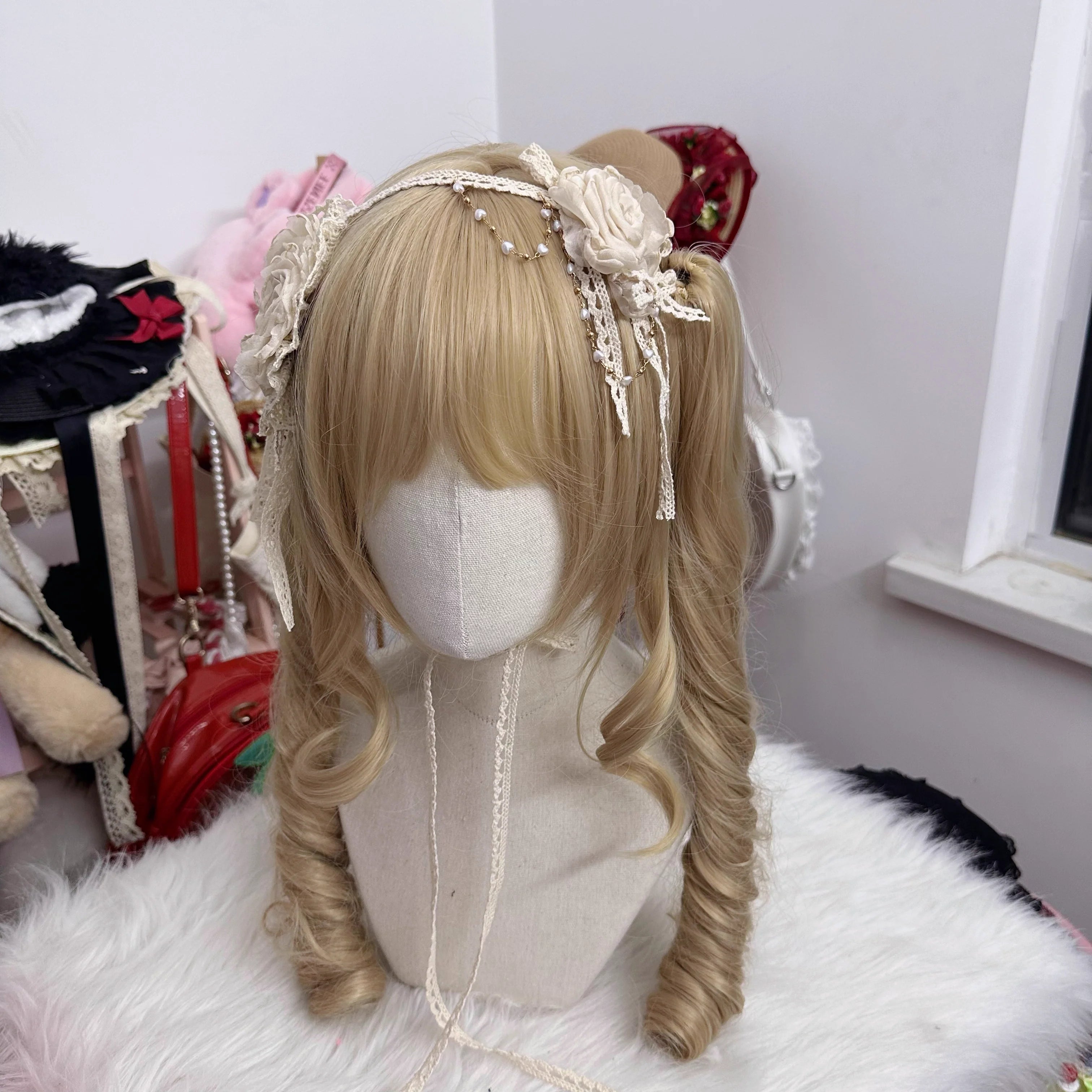 Elegant Lolita Rose Choker Handmade Headdress Set Multicolors - image 13