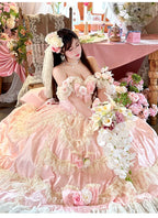 Love and Roses Princess Bridal Lolita Dress with Tiered Rose Skirt - image 12