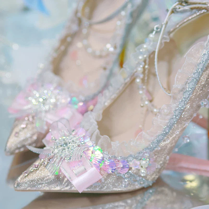 Mermaid Seashell - Sweet Lolita Heels with Detachable Chains - image 9
