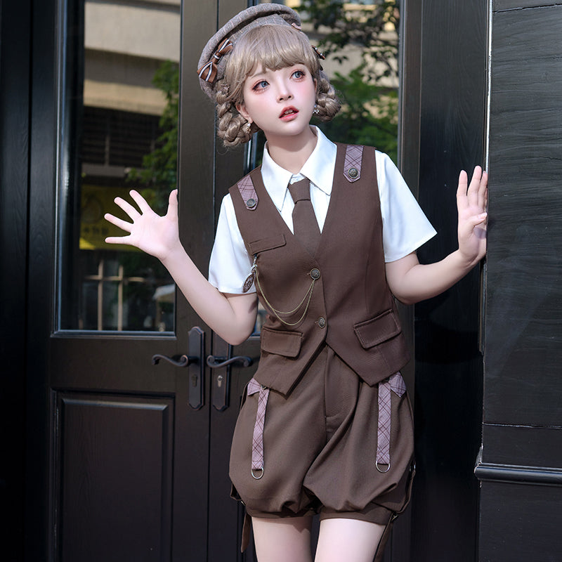 Ouji Lolita Brown Short Set - image 11