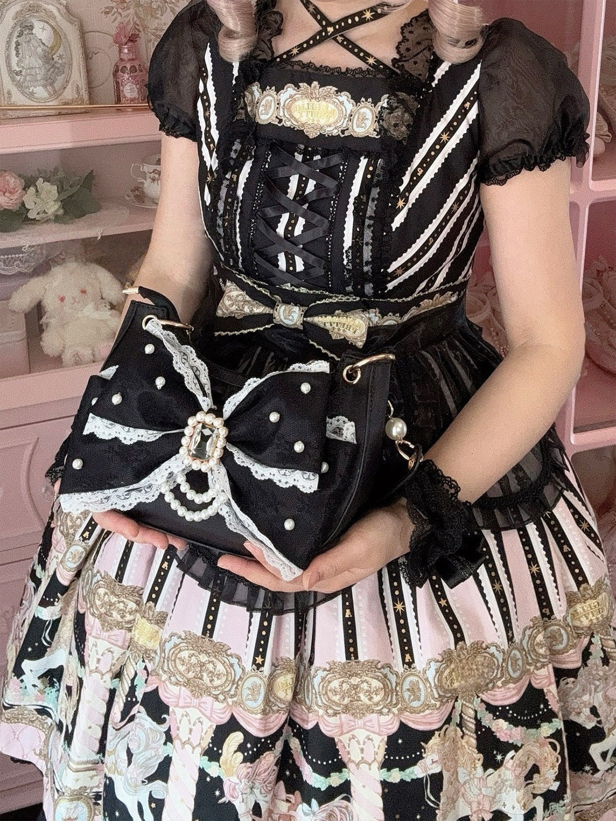 Lace Love - Satin Bow Lolita Shoulder Bag - image 3