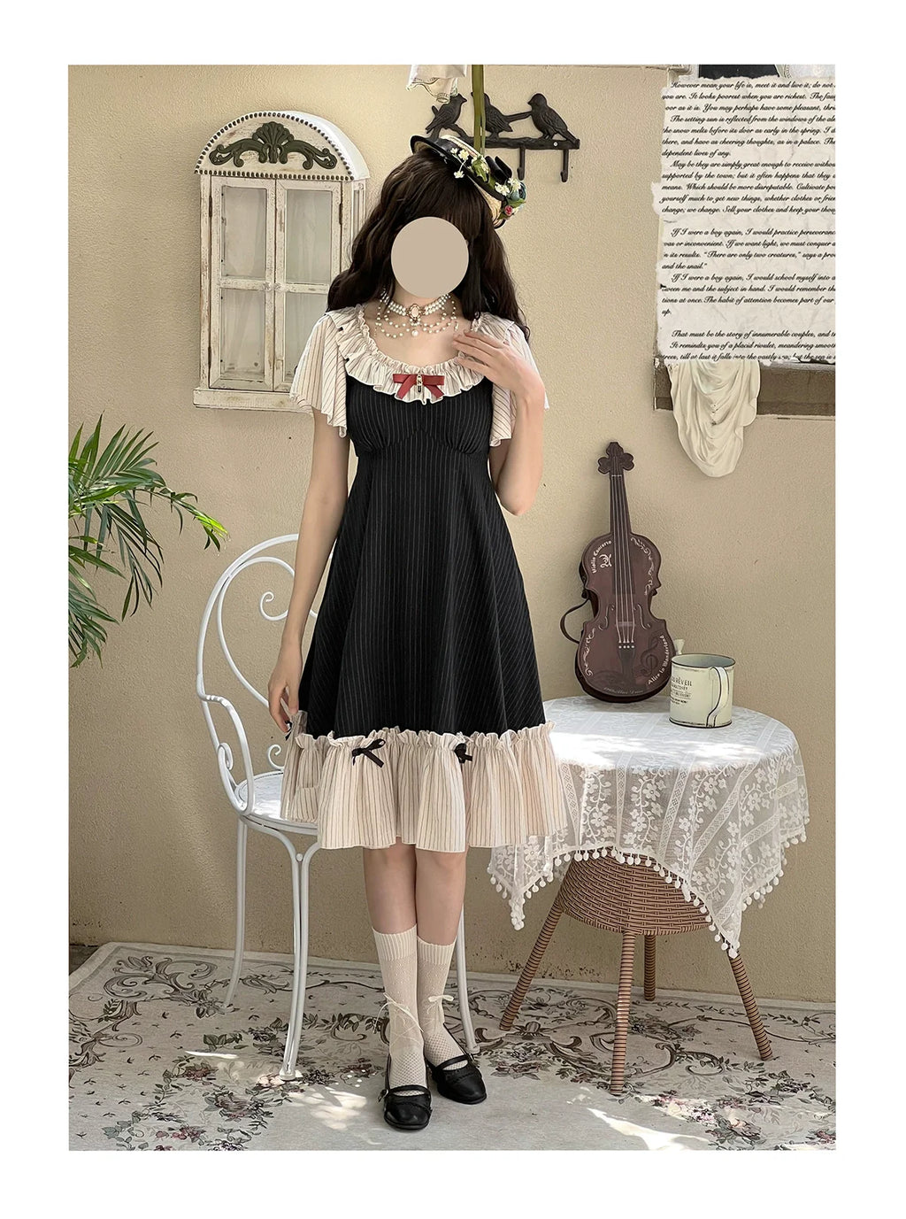 Cotton Plus Size Lolita OP Dress with Pockets - image 5