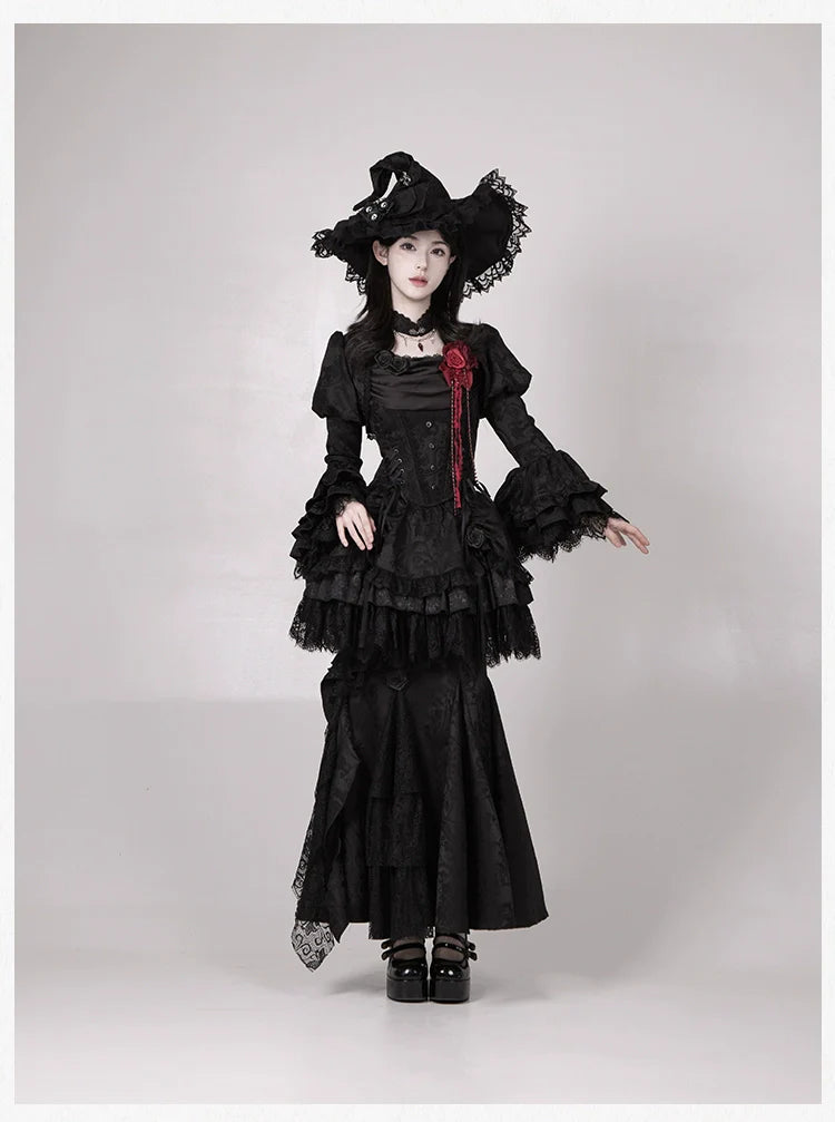 Twilight Witch-Inspired Black Gothic Lolita Skirt Set - image 27