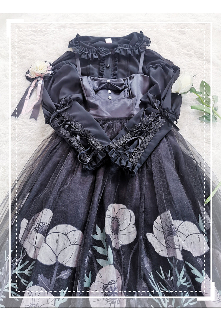 Plus Size Lolita Shirt Mutton Sleeve Lace Blouse - image 10