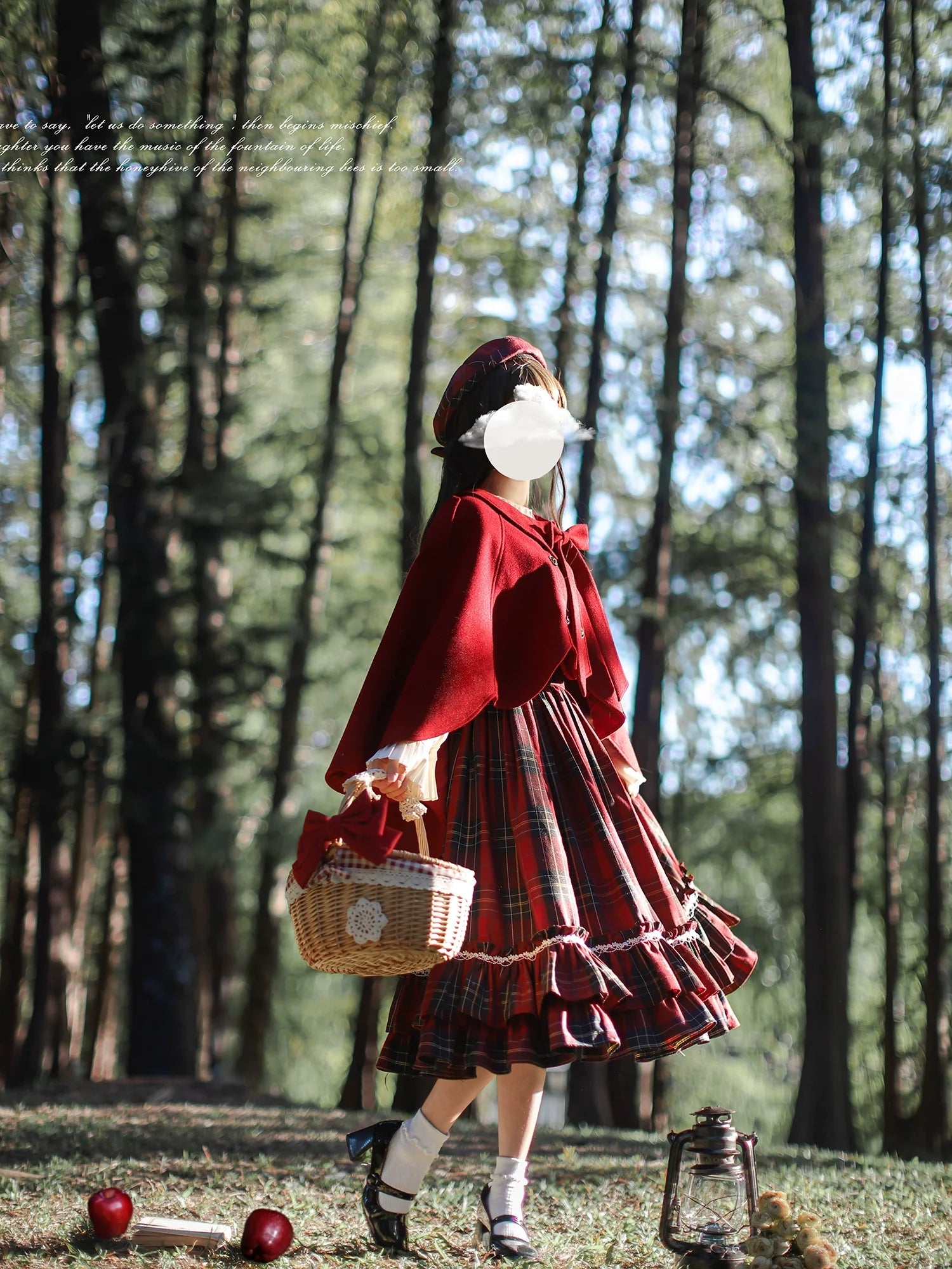 Little Red Riding Hood - Vintage Lolita Cape & JSK Dress Set - image 20