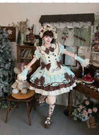 Honeyed Oath - Sweet Lolita Polka Dot OP Dress, Detachable Apron - image 3