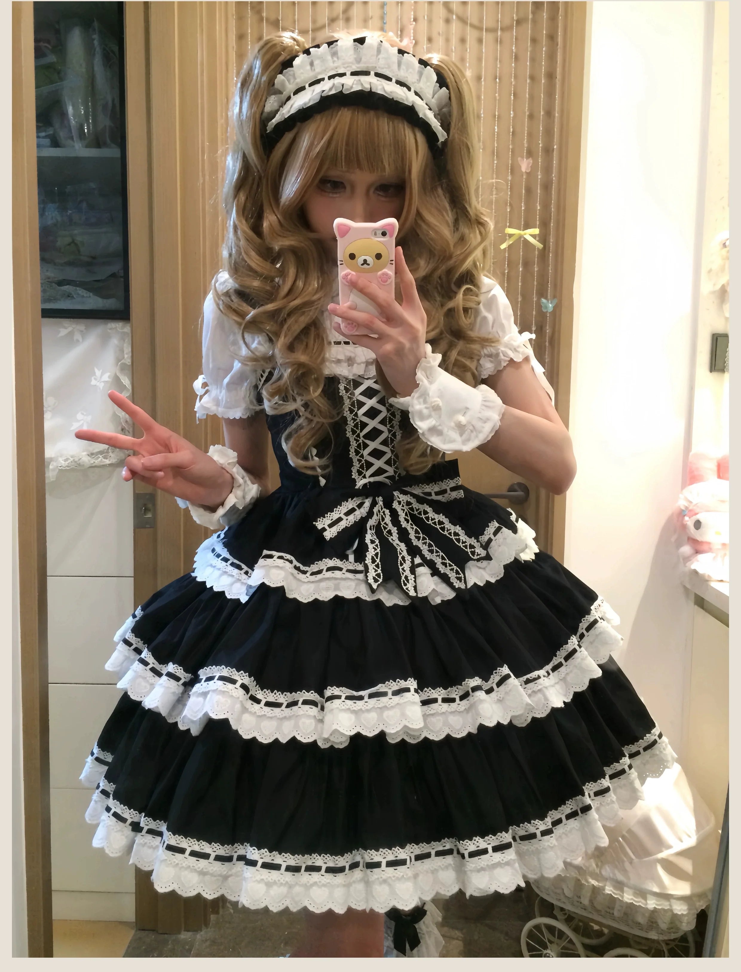 Otome Heart Cotton Old School Lolita JSK Dress Suit and Accessories - image 24