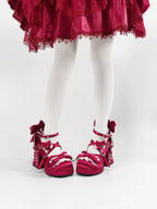Sakura Oath - Sweet Lolita Chunky Heel, 3D Floral Decoration - image 16