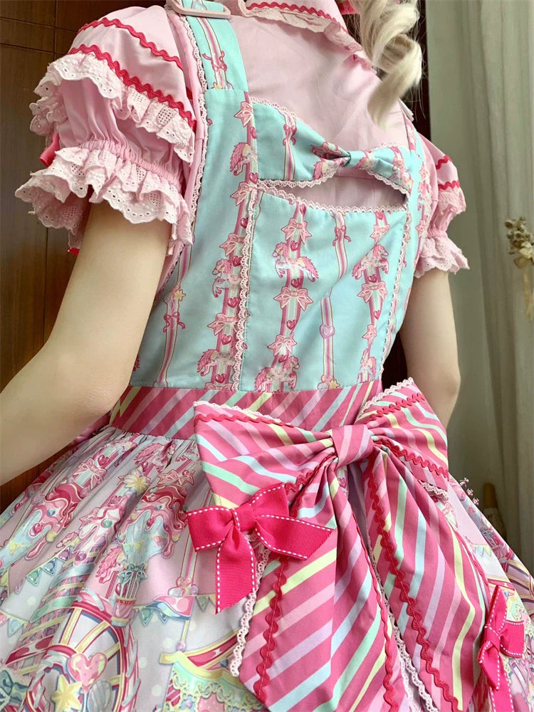 Candy Park Sweet Lolita Print Jumper Dress and Accessories - image 8
