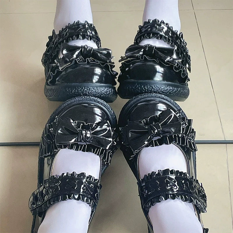 Cute Bow Candy-Colored Lolita Flat Shoes - image 9