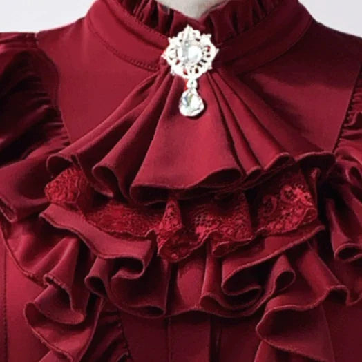 Night & Day Sonata - Ouji Lolita Layered Jabot, Metal Chain Brooch - image 8