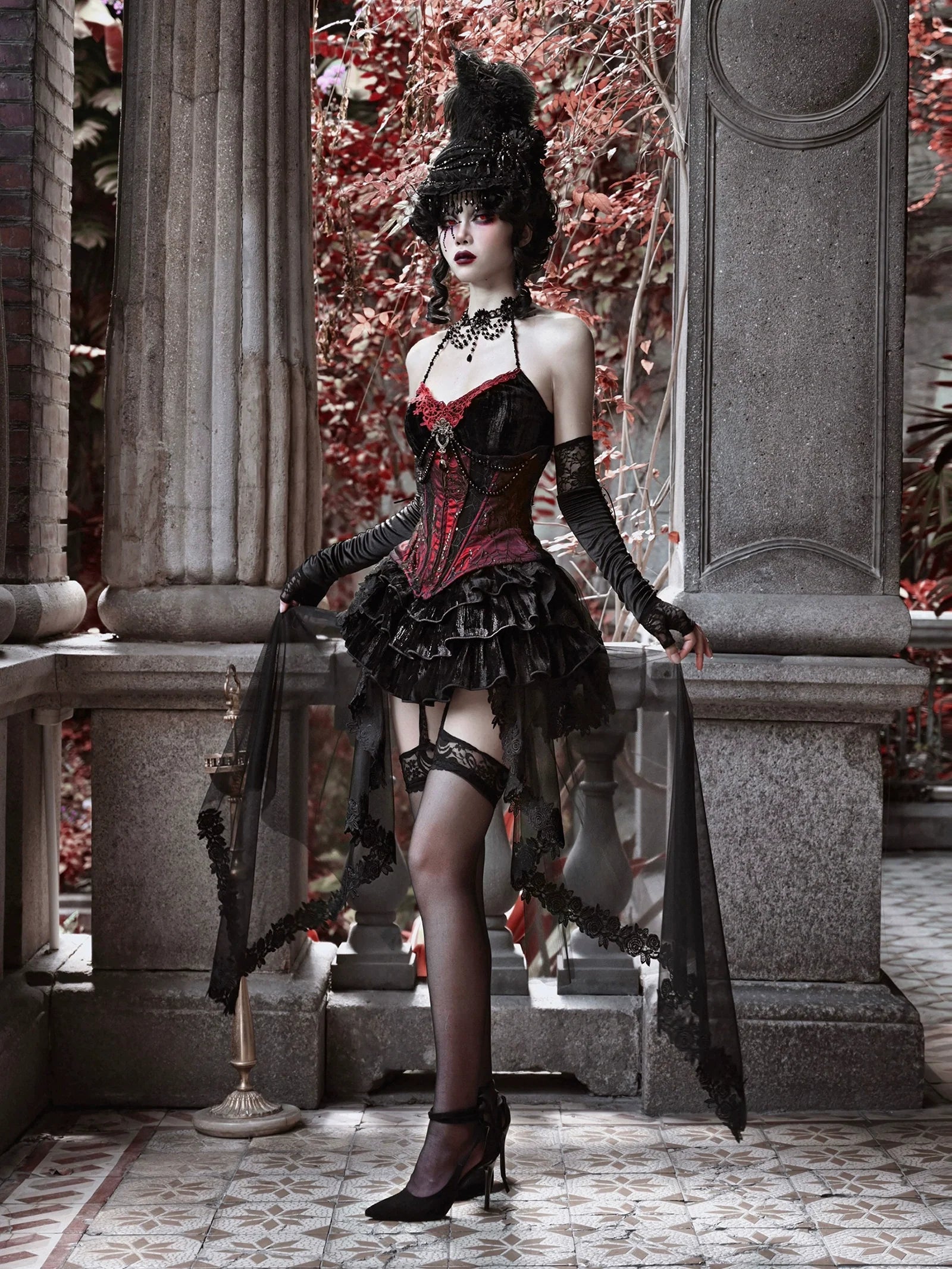 Duchess - Velvet Gothic Lolita Dress, Corset & Skirt - image 7