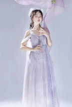 Han Lolita Dress Side Slit Purple JSK Dress - image 1