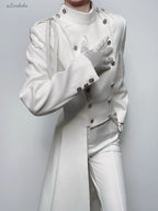 Eternal Moonlit Night - Ouji Lolita Coat, Double-Breasted High-Low Hem - image 5