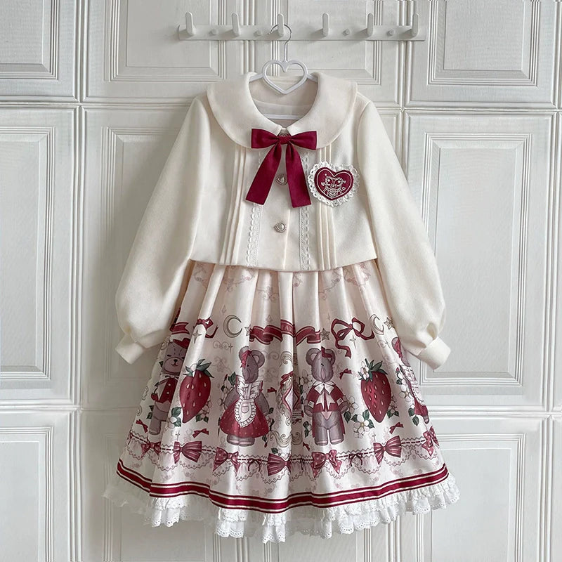 Winter Gift - Kawaii Lolita JSK and Coat Set - image 9